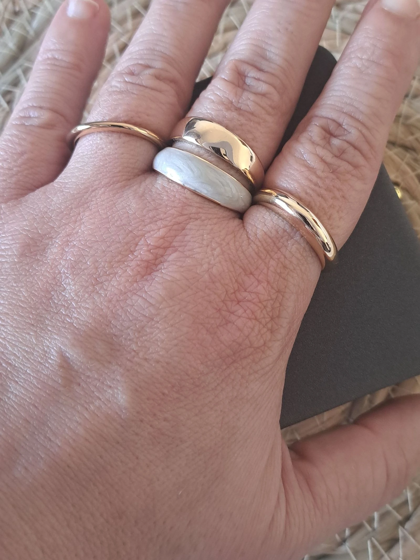 Luxury Gold Stainless Steel Ring Set • Minimalist Stack Rings